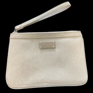 Nine West White with silver sparkles wristlet New